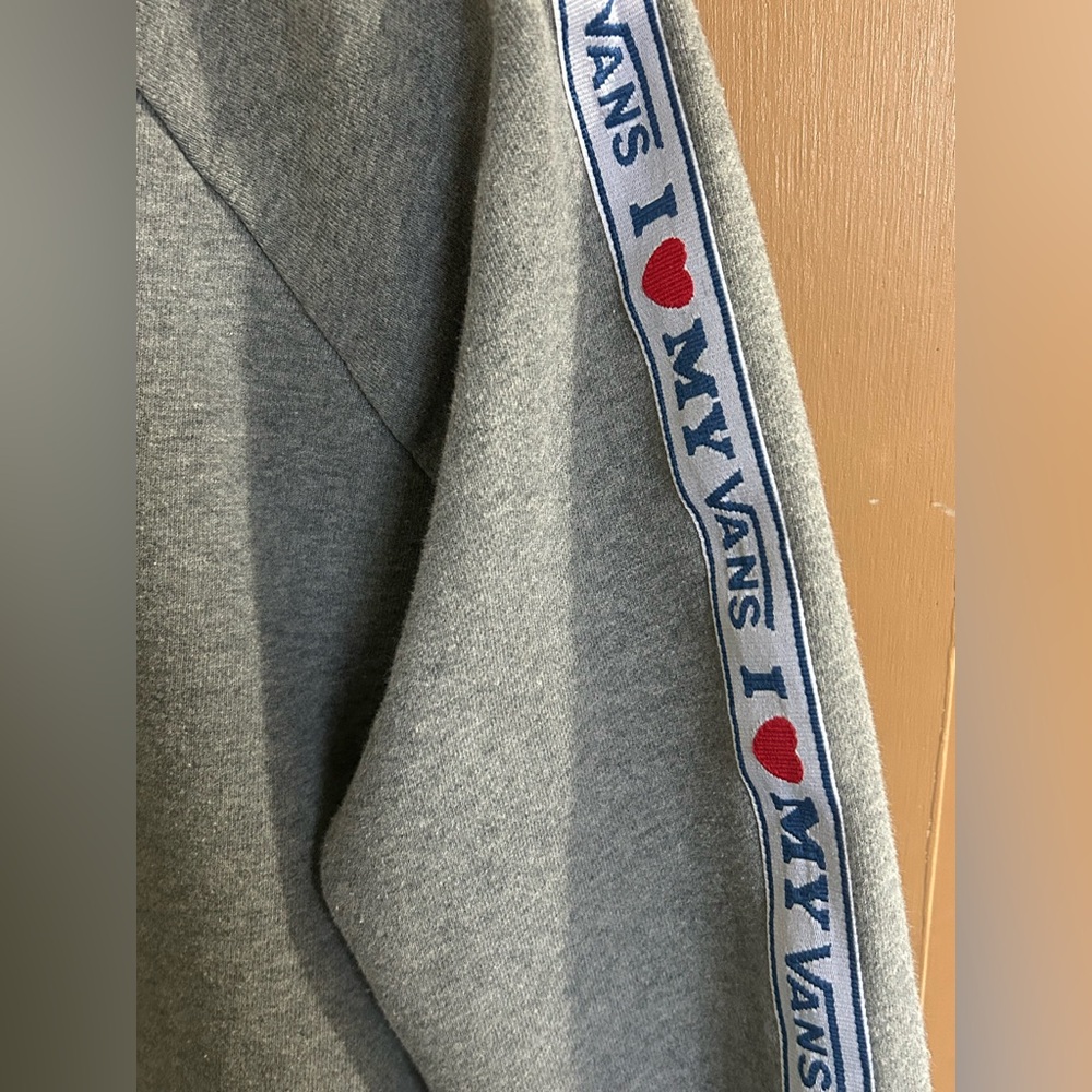Vans Women's Grey Crewneck Sweatshirt with Logo Tape - Picture 3 of 6